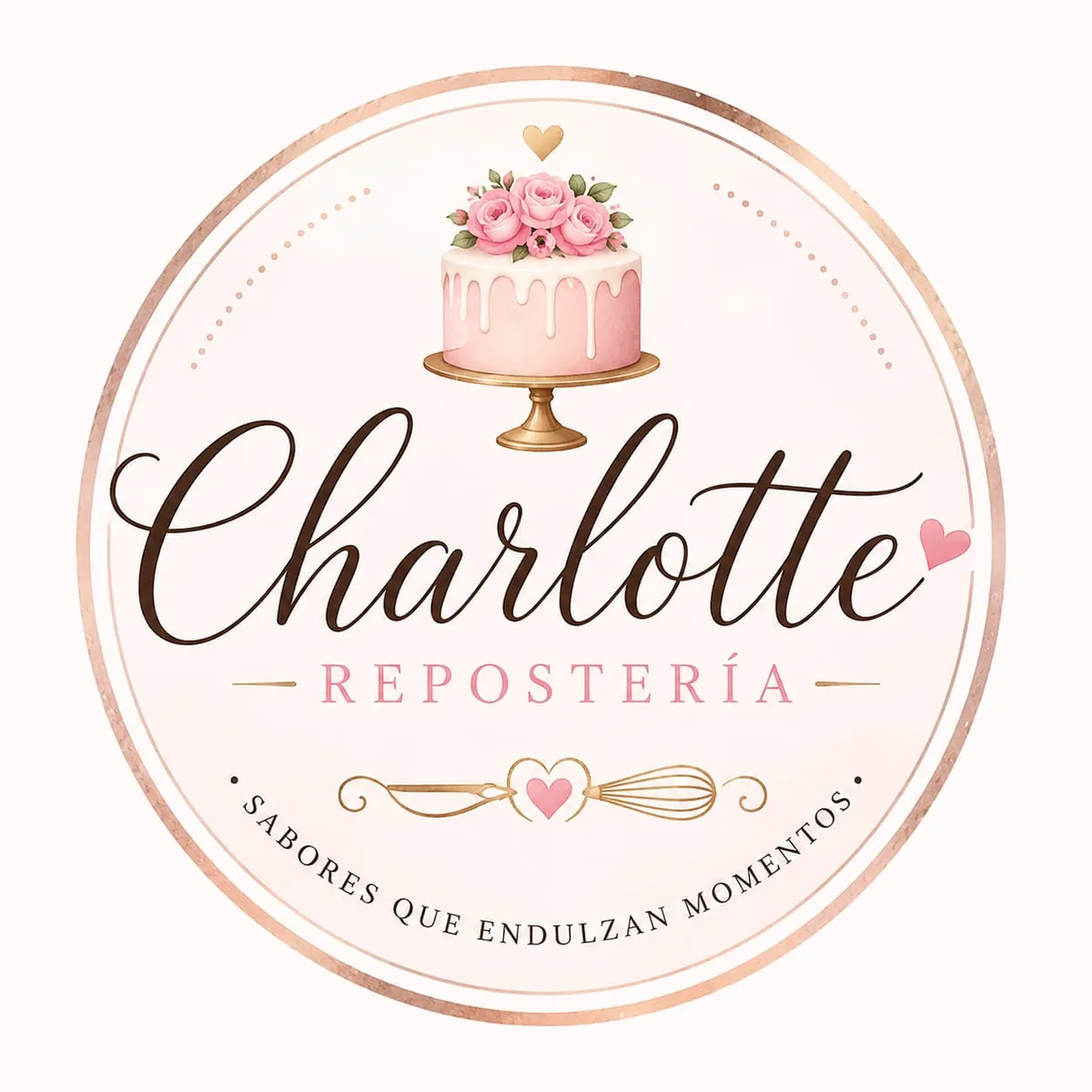 Charlotte Repostería — Logo de la marca, creado por una participante del taller con IA